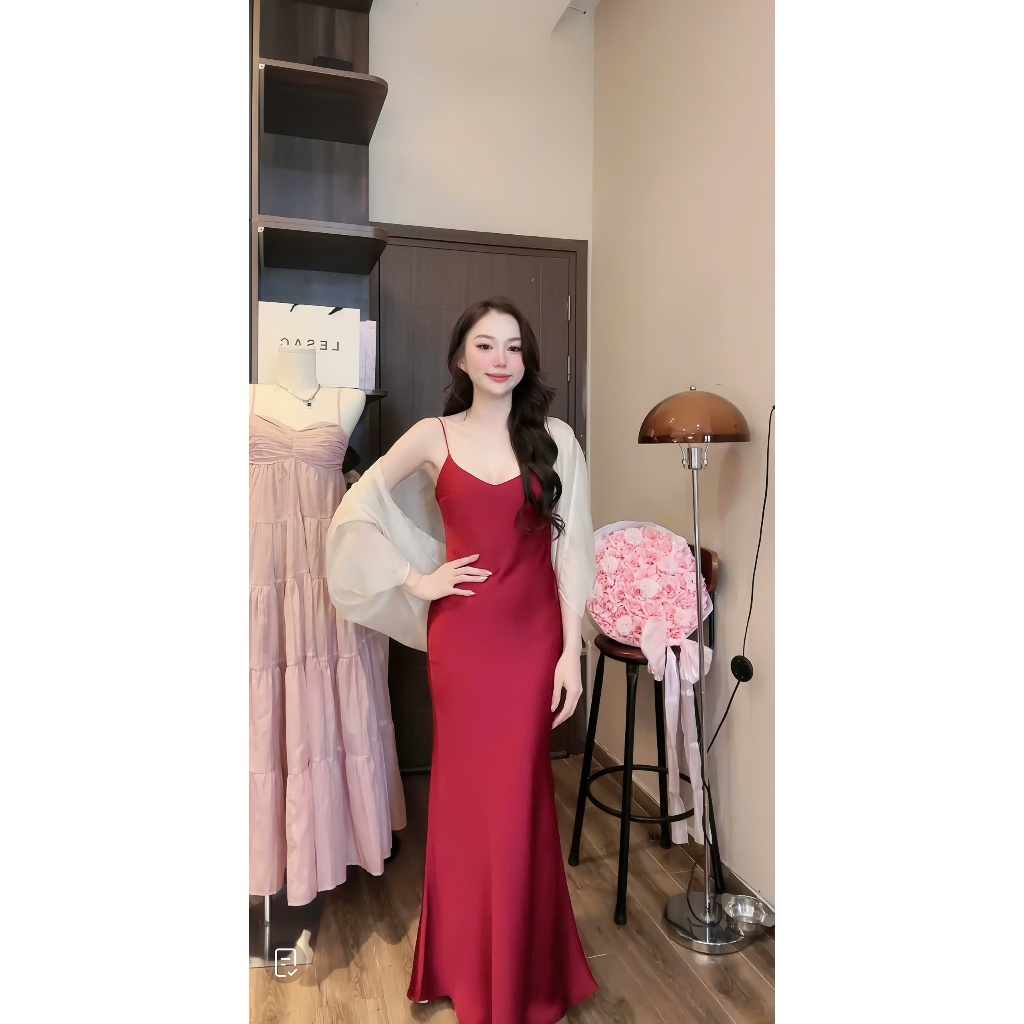 Đầm lụa 2 dây tô châu , dáng dài 150cm cả dây , 2 lớp ở v1, 1 lớp thân váy ( MÃ 3325 ) | BigBuy360 - bigbuy360.vn