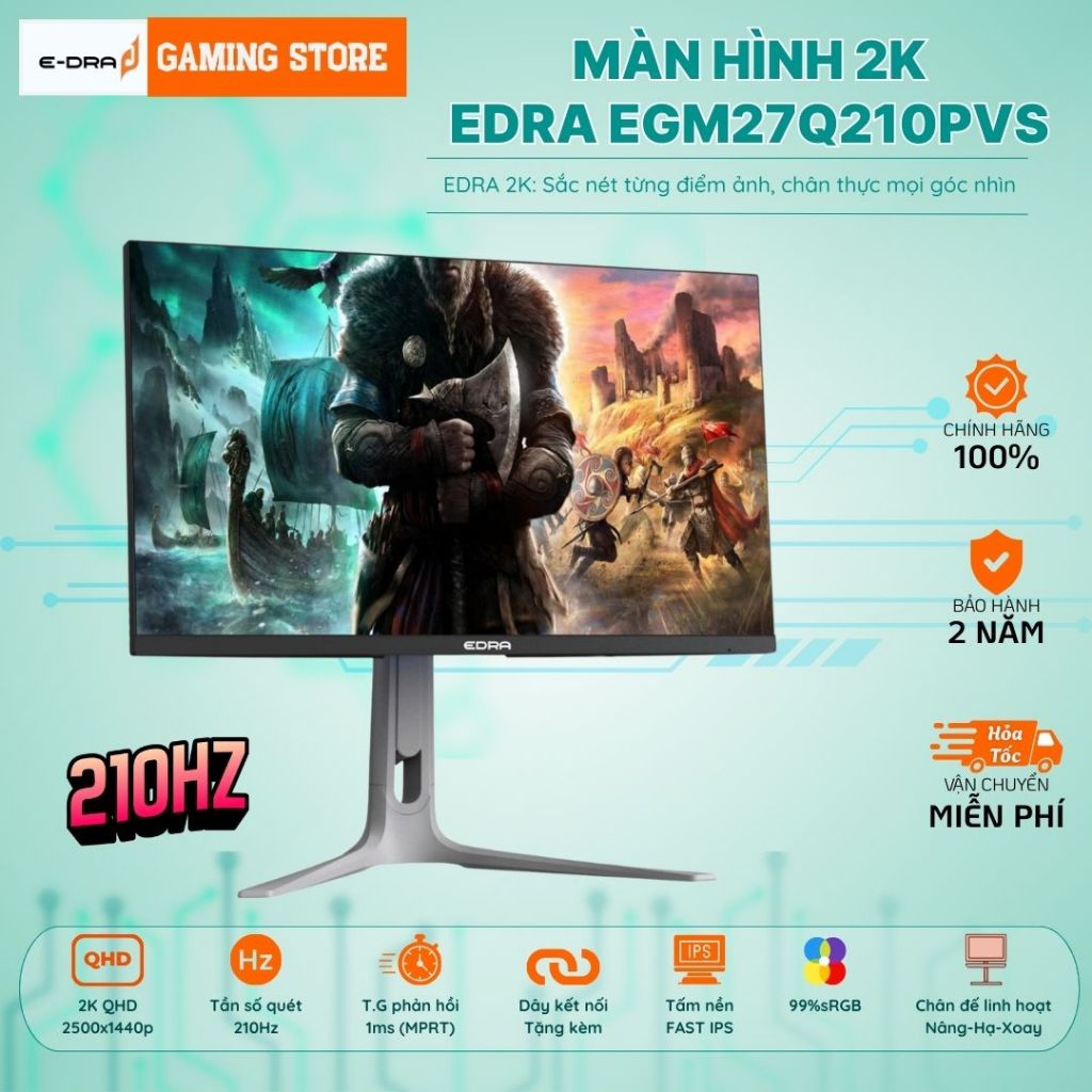 Màn hình Gaming, đồ họa 2K EGM27Q144PVS 27inch/Fast IPS/144Hz/1ms Edra Bảo Hành 24 Tháng | BigBuy360 - bigbuy360.vn