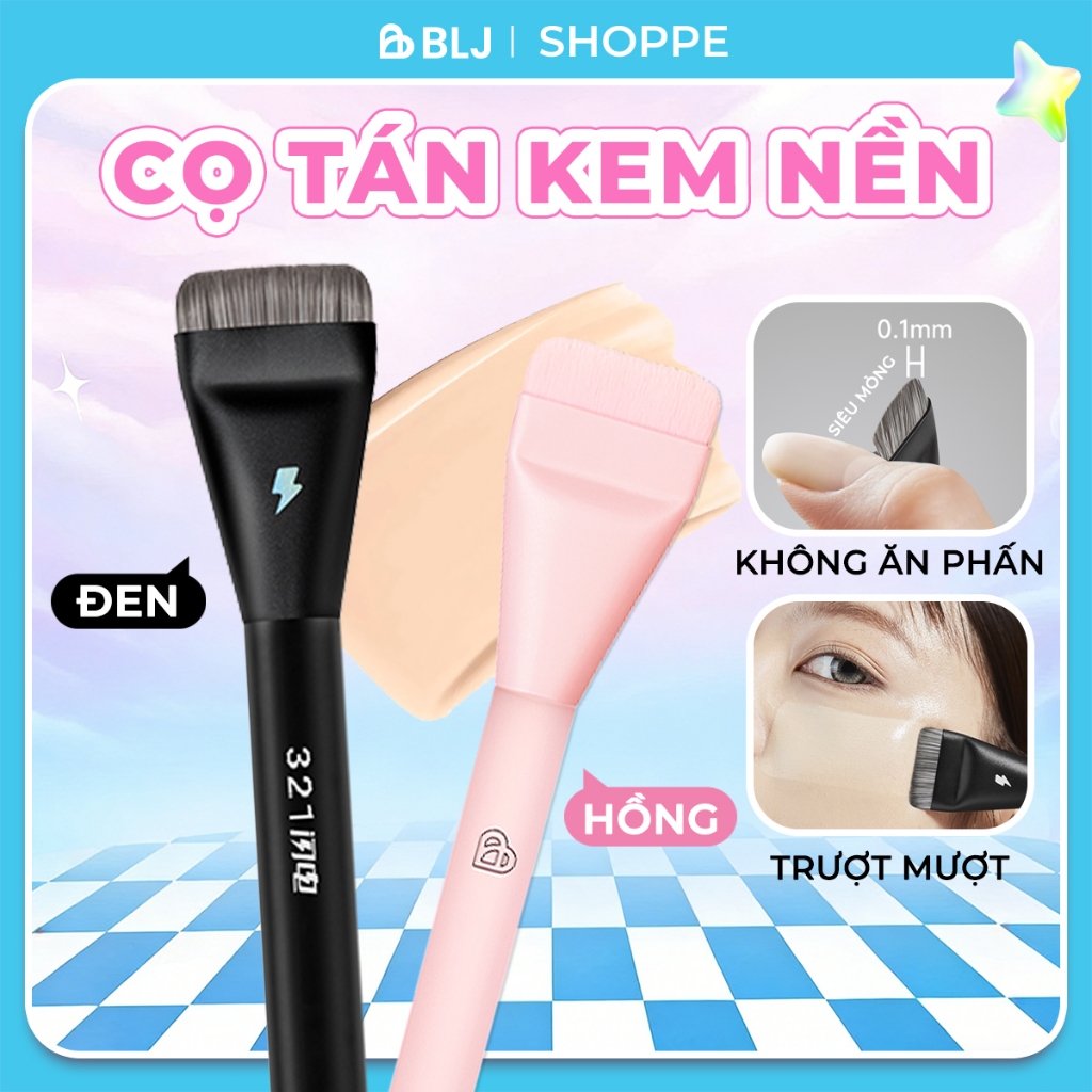 【BLJ】Cọ Tán Nền Cọ Đầu Phẳng Tán Nền Mịn, Không Vết, Che Phủ Tự Nhiên & Bông Mút Tán Nền