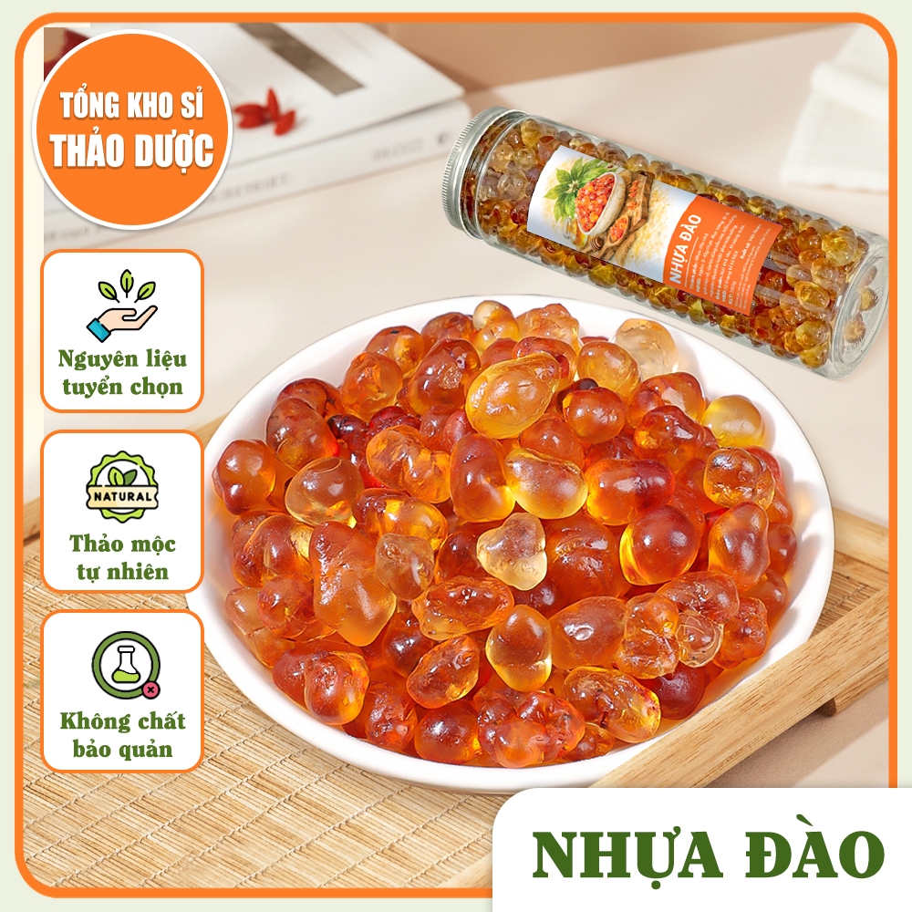 Nhựa đào Vân Nam 100g, lệ đào, mủ đào, hạt to, tròn, dai giòn, nguyên liệu nấu chè dưỡng nhan