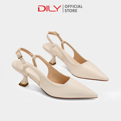 Giày cao gót slingback DILY mũi nhọn tôn chân, gót nhọn cao 6.5cm DL0624
