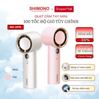 SHIMONO Quạt Cầm Tay Mini SM-HF18 100 Tốc Độ Gió Pin 4000mAh Sử Dụng 10 Tiếng Tặng Kèm Dây Đeo