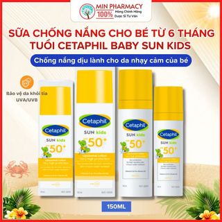 Sữa chống nắng dịu lành cho da nhạy cảm của bé từ 6 tháng tuổi CETAPHIL BABY SUN KIDS 150ml