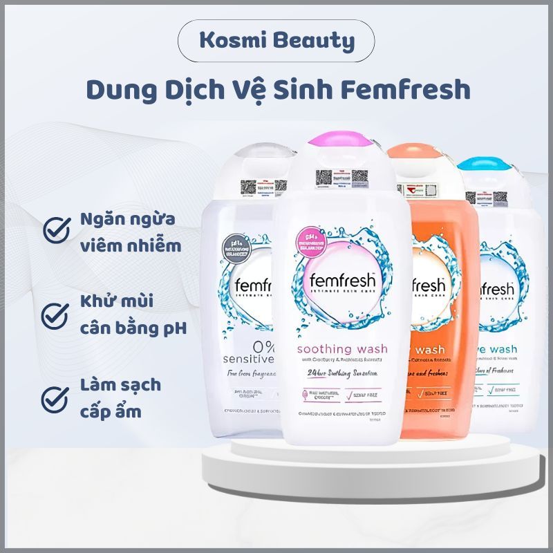 Dung dịch vệ sinh phụ nữ Femfresh Daily Intimate Wash vệ sinh vùng kín Femfresh chống viêm nhiễm 250
