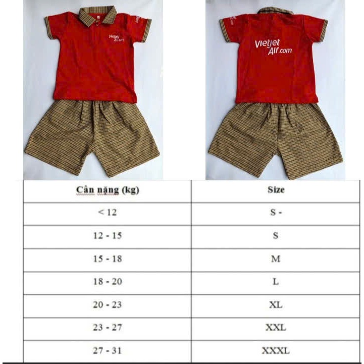 Bộ nhí hàng không Vietjet Air_Bé trai ( không mũ)
