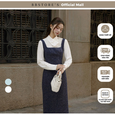 BBSTORE'S Áo Sơ Mi Công Sở Linen Tay Dài Vân Gỗ Lá Cổ Xoắn Cách Điệu - AAC22B