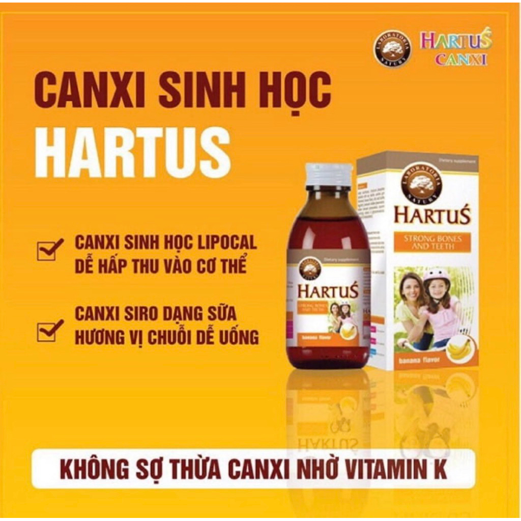 Siro Hartus’ Strong Bones and Teeth – Bổ sung Canxi, Vitamin D3 và Vitamin K