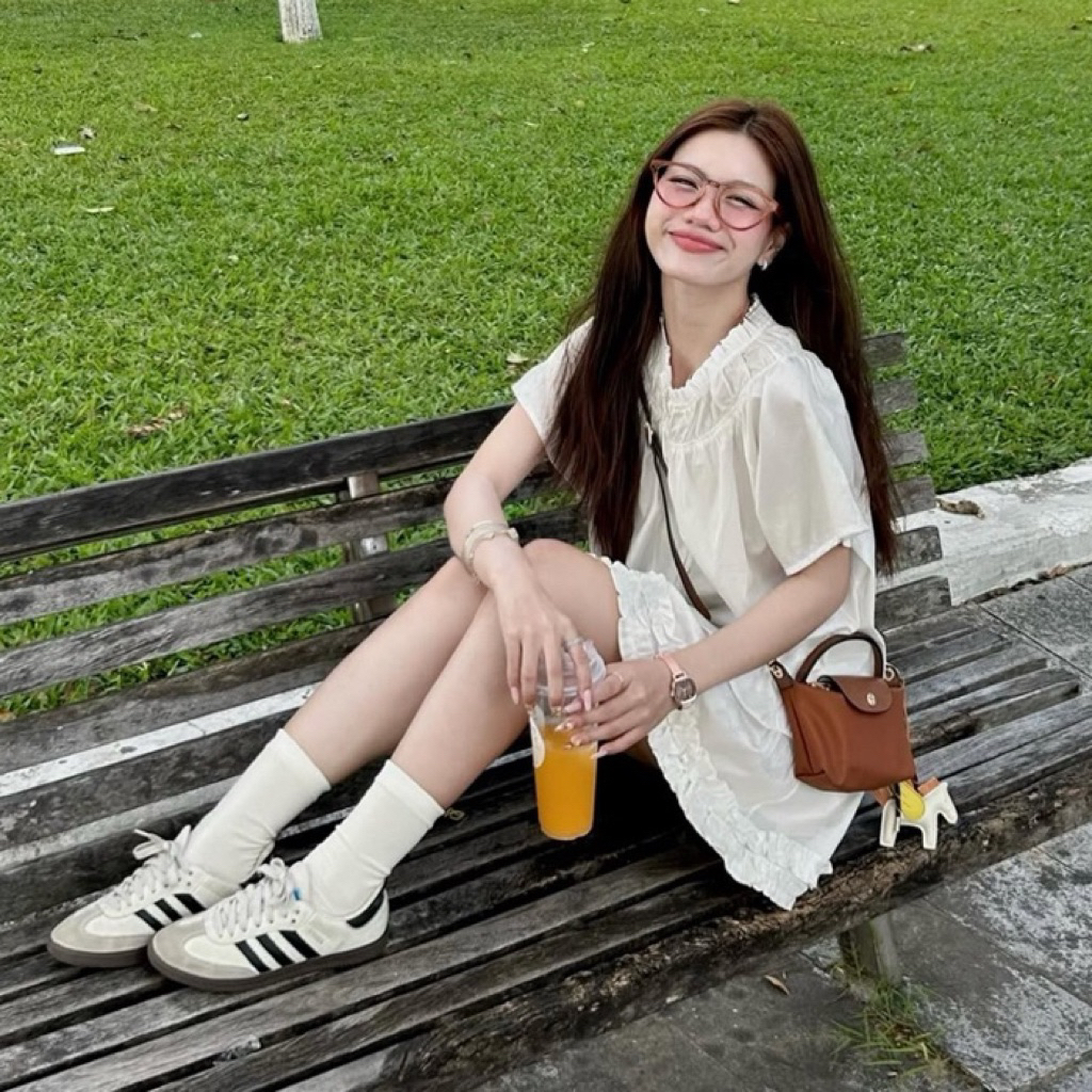 (Hàng loại 1) Set áo babydoll nhún kèm chân váy tầng bèo BABI SET | BigBuy360 - bigbuy360.vn