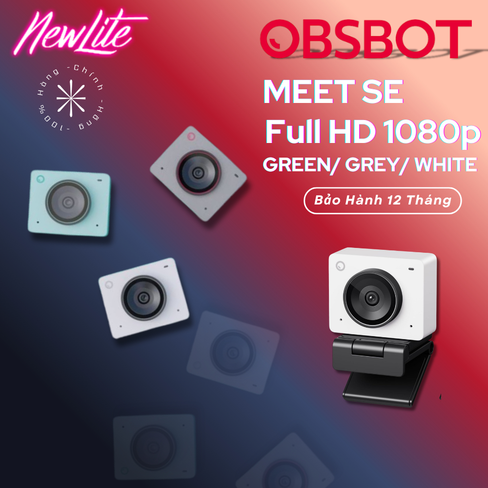 OBSBOT MEET SE - Webcam Full HD 1080p Hỗ Trợ AI Có Chức Năng Làm Đẹp - Hàng Chính Hãng