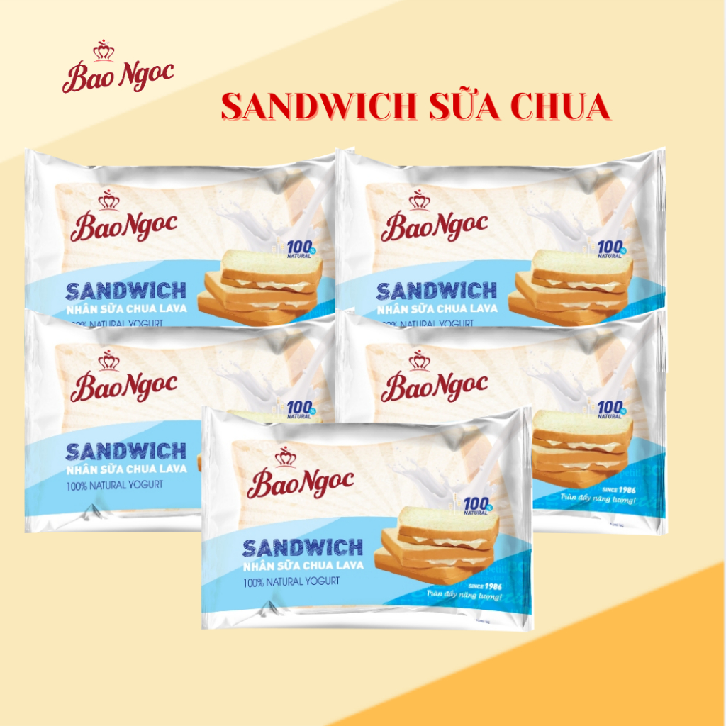 [1-5 cái] Bánh mì sandwich sữa chua Bảo Ngọc 50g