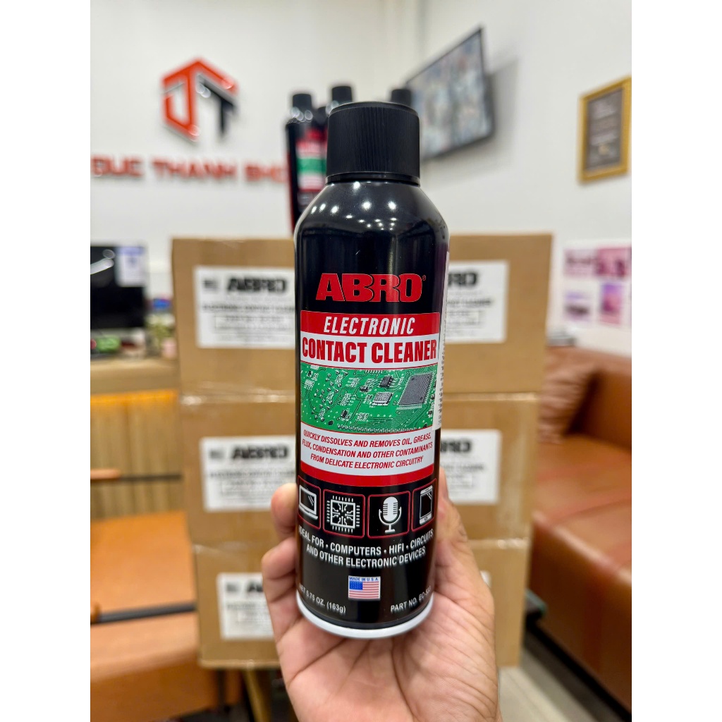 CHAI XỊT VỆ SINH LÀM SẠCH BO MẠCH ĐIỆN TỬ ABRO USA ELECTRONIC CONTACT CLEANER 163G