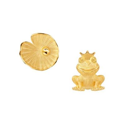 PRIMA Bông Tai Vàng 24K BST Mono Chic Hoàng Tử Ếch (Chuôi+ Chốt 18k) - ( 1 đôi)