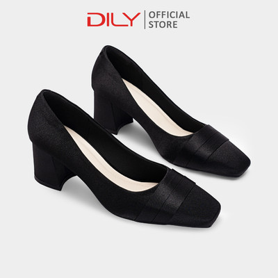 Giày cao gót DILY thiết kế mũi vuông thanh lịch, gót vuông cao 5.5cm DL0625