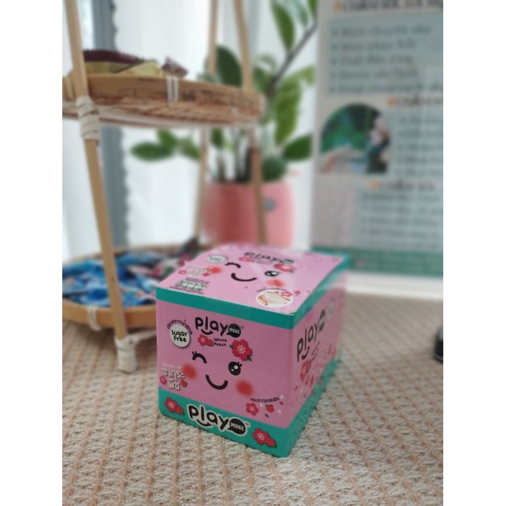 Kẹo the không đường playmore 22g vị đào