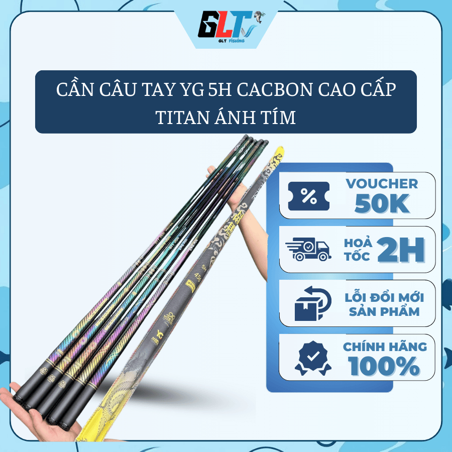 Cần Câu Tay 5H Max X2 Câu Cá Trắm Chép Diếc Rô, Cần Câu Cứng Cáp Bền Bỉ Chất Lượng Cao - GLT Fishing