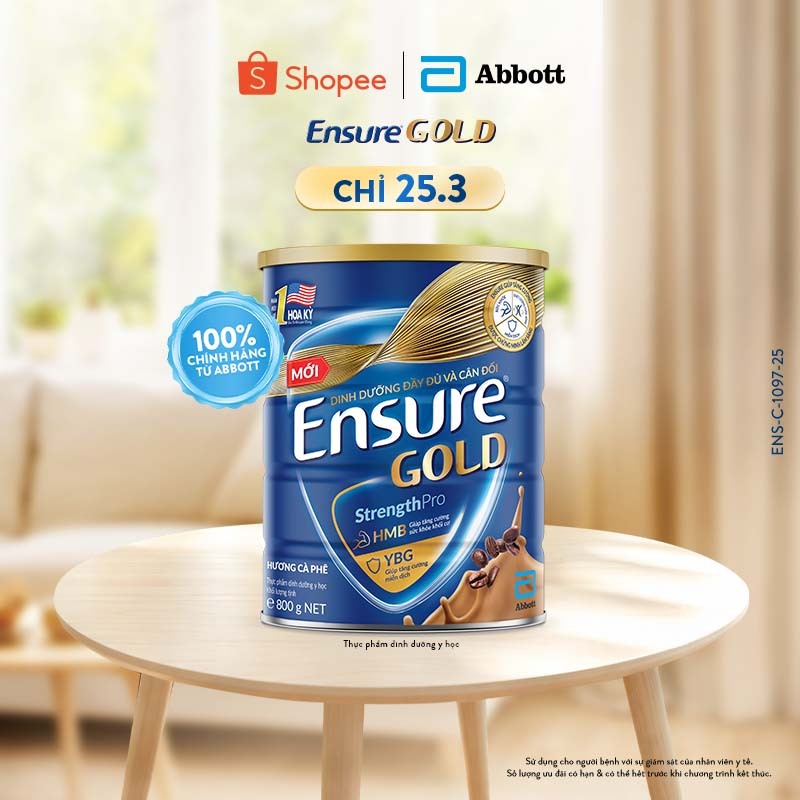 Sữa bột Ensure Gold Abbott hương cà phê 800g
