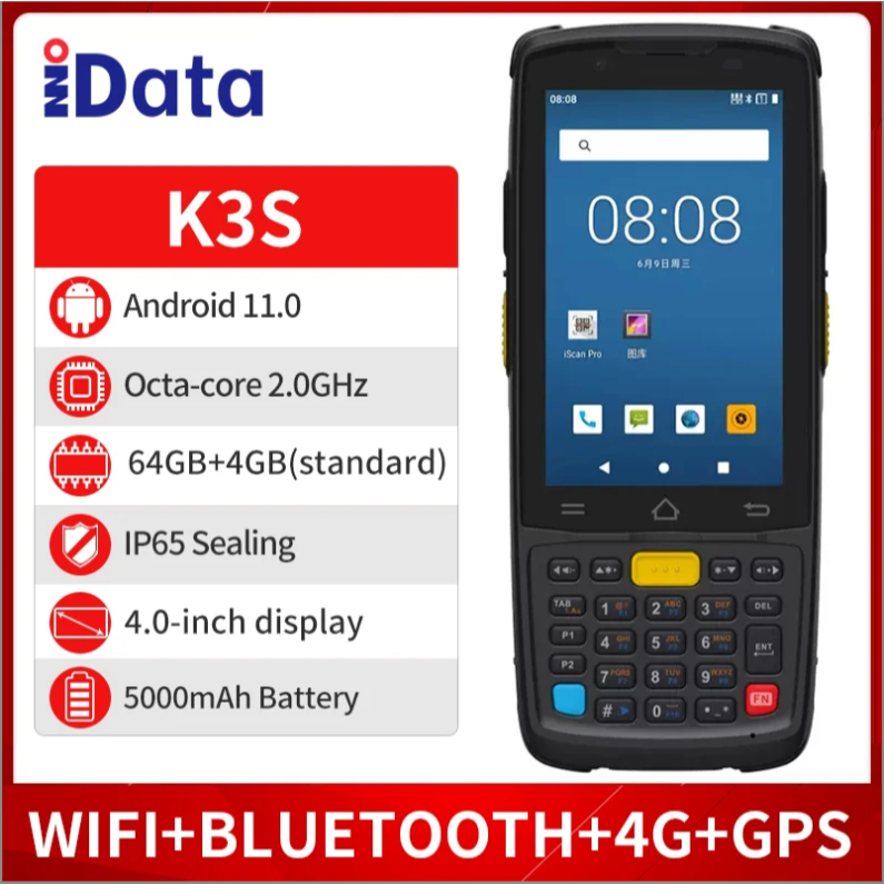 IDATA K3S_QUÉT MÃ VẠCH, QR_PDA KIỂM KHO IDATA K3S (Mới 100%)