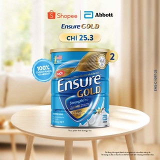 Combo 2 Lon Sữa bột Ensure Gold Abbott Hương Vani Ít Ngọt (HMB+YBG) 800g