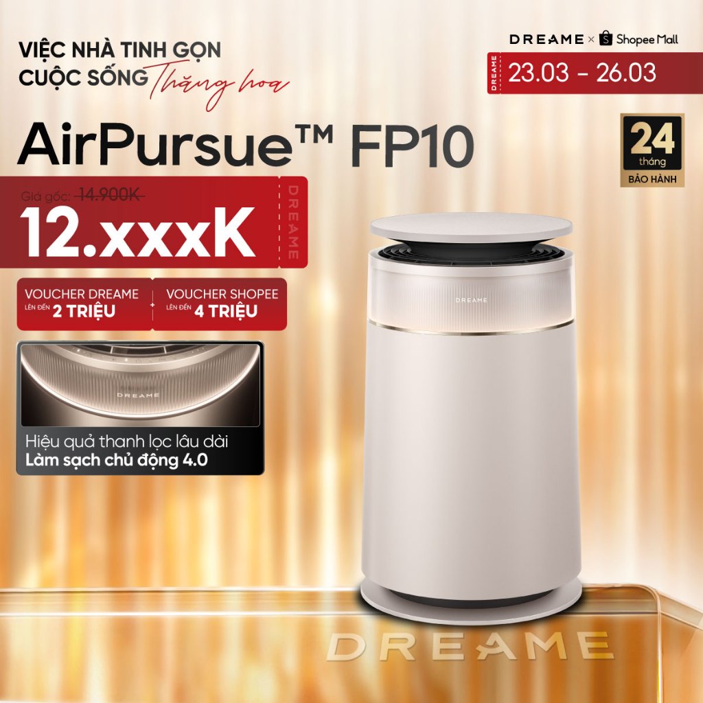 Dreame FP10 Máy lọc không khí con lăn tự làm sạch | thu gom lông tóc đến 99% | bộ lọc 6 lớp | BH 24 
