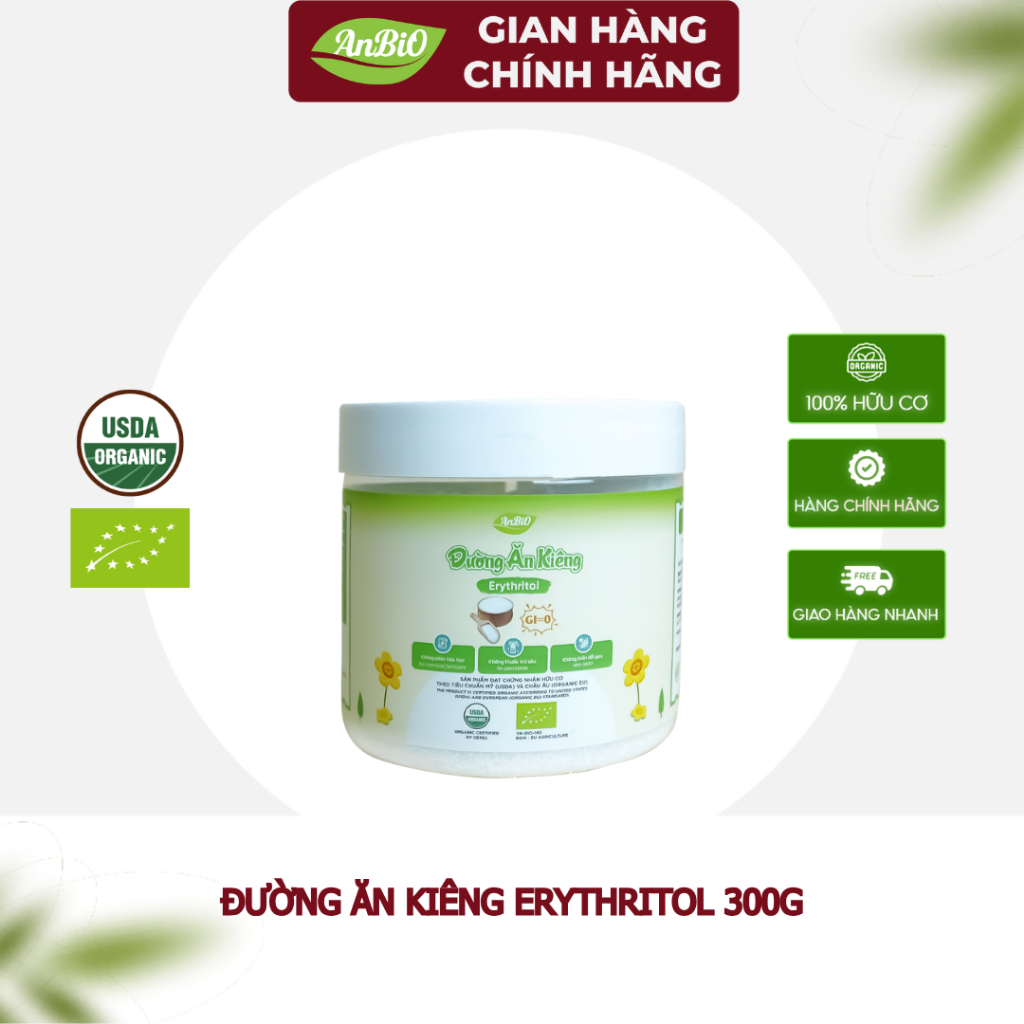 {CHÍNH HÃNG ANBIO} Đường Ăn Kiêng Hữu Cơ Anbio Erythritol (ổn định đường huyết) - Chứng Nhận Hữu Cơ 