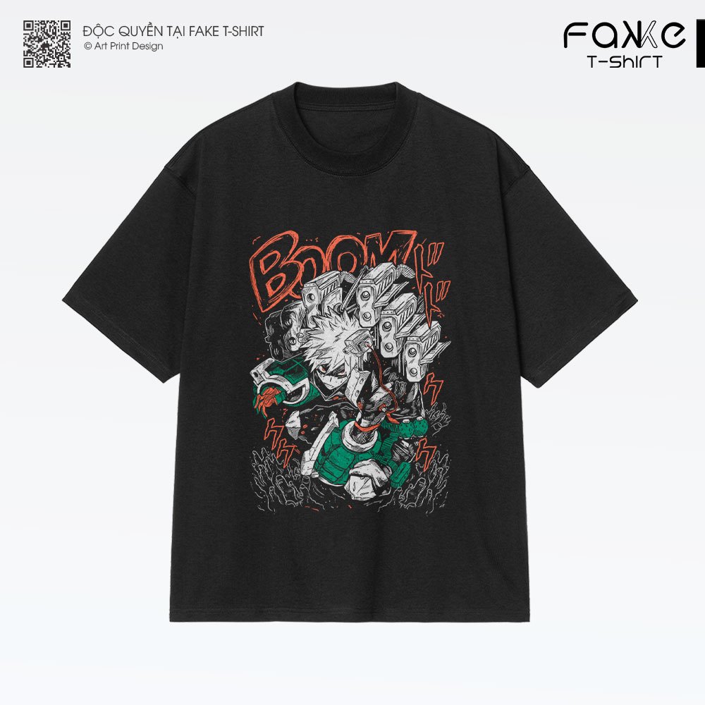 (Collection) Áo thun Unisex Boku no Hero Academia BAKUGO Oversized 100% Cotton ngắn tay