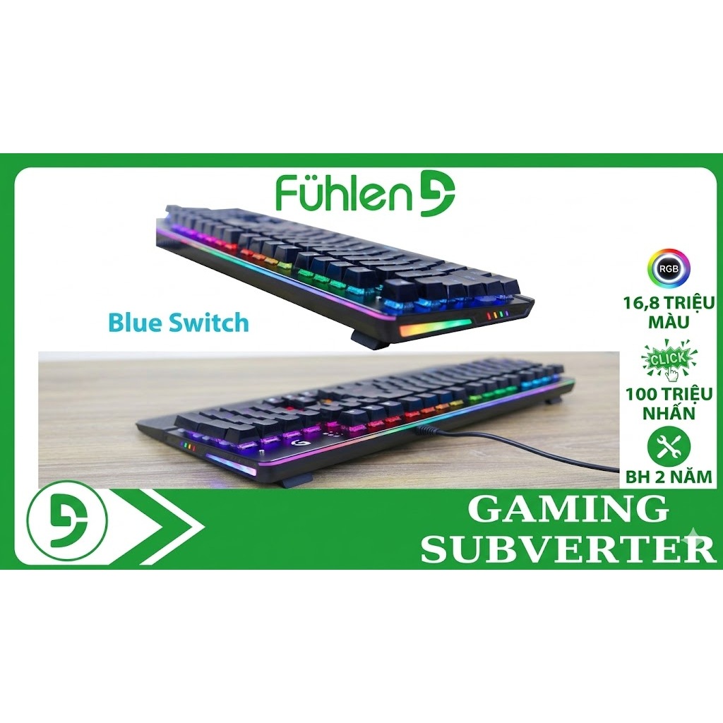 Bàn Phím Cơ Gaming Led RGB -Fuhlen Subverter ( S ) -Hàng Chính Hãng Ninza -Bảo Hành 24 Tháng
