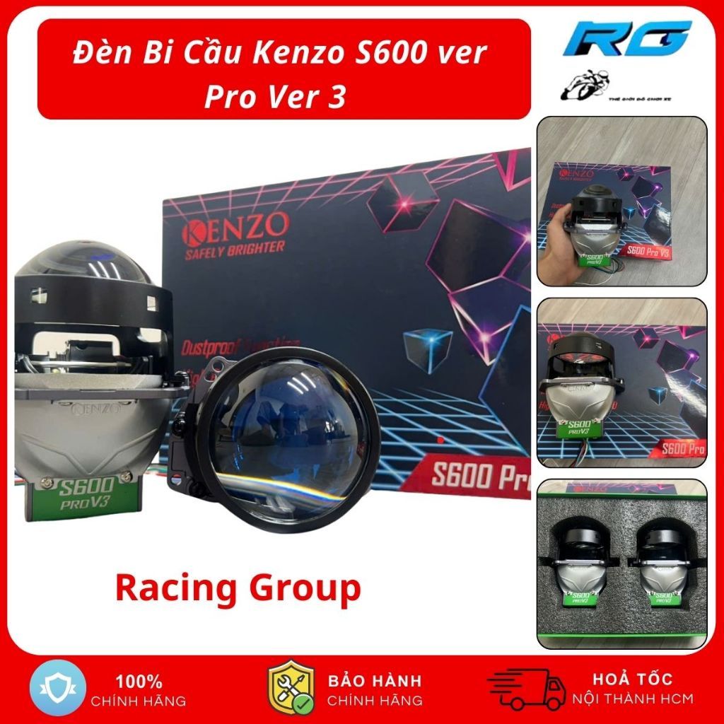 Kenzo S600 Pro V3, Đèn Bi Cầu Kenzo S600 Pro Ver 3 65W Hiệu Suất Cao Tản Nhiệt Lớn - BH 24 Tháng