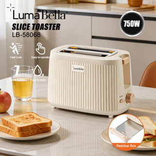 Máy nướng bánh mì tự nảy bánh công suất 800w lumabella 2 lb58068