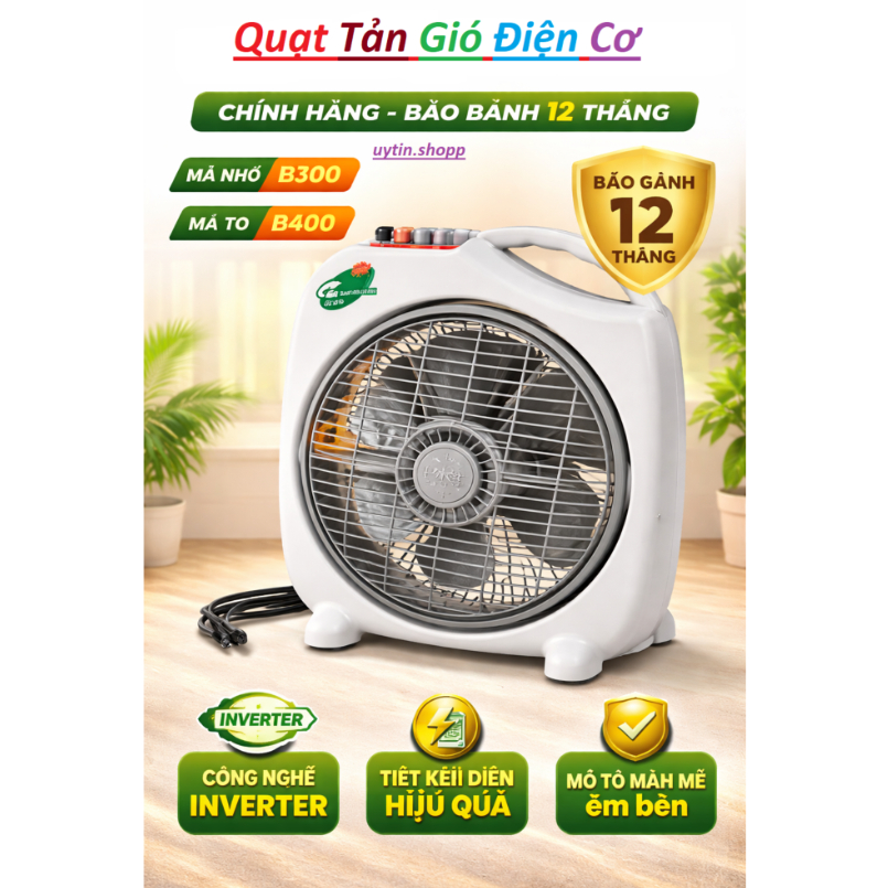Quạt Hộp X19 B300-B400 Điện Cơ Để Bàn 6 Cánh Nhựa ABS Bền Đẹp Bảo Hành 24 Tháng