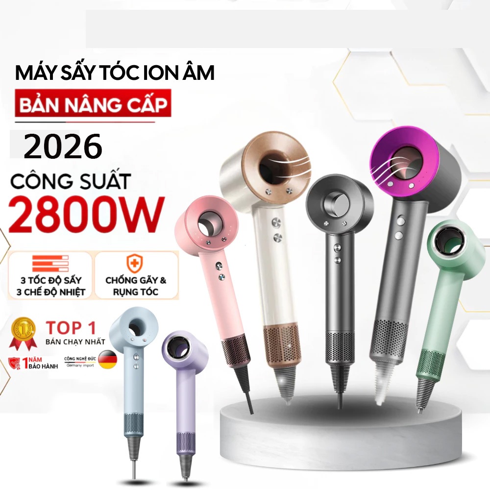 💜Công nghệ ion âm tính💜2800 watt ba bánh răng điện gió thổi không có lá nhiệt độ kép máy sấy tóc
