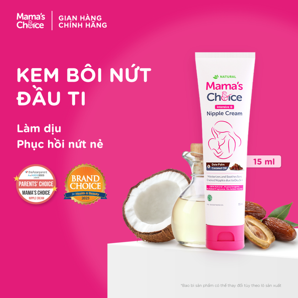 Kem Dưỡng Ẩm Đầu Ti Mama’s Choice – Làm Dịu & Giảm Nứt Nẻ, Khô Rát Khi Cho Con Bú – An Toàn Nếu Bé Nuốt Phải