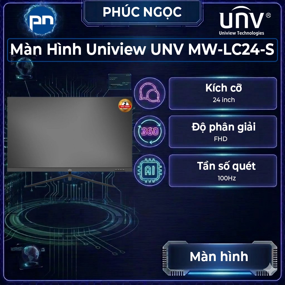 Màn hình UNV MW-LC24-S, màn hình máy tính 100Hz 24 inch, màn hình chính hãng - Phúc Ngọc