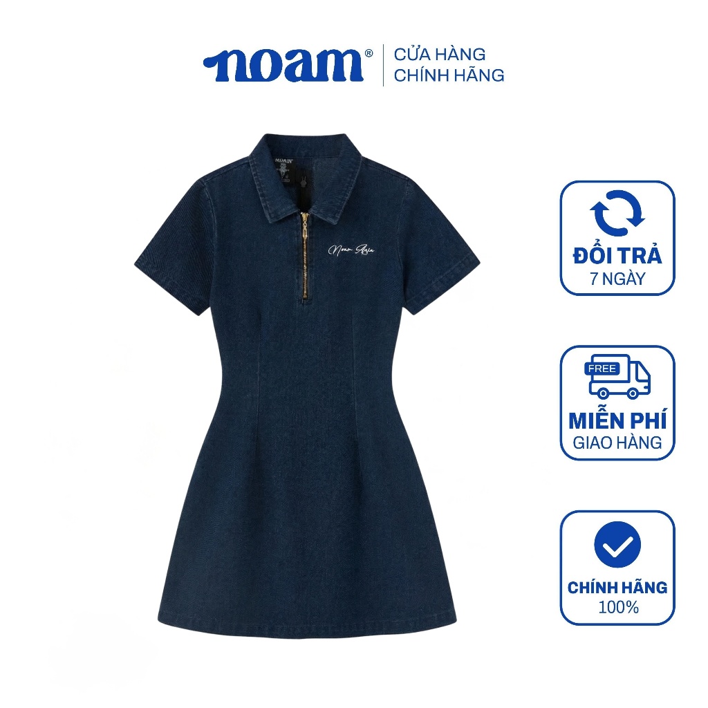 Váy Polo nữ NOAM Denim Grove Dáng Ôm Body ngắn Chất liệu denim cao cấp - Màu xanh