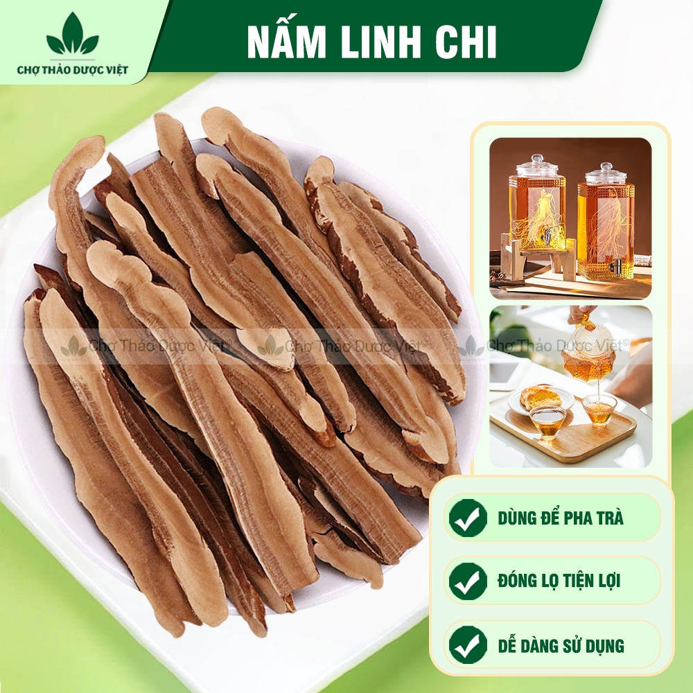 Nấm Linh Chi Hàn Quốc 100g, thái lát khô sạch, trà linh chi, giúp bồi bổ sức khỏe, ổn định huyết áp