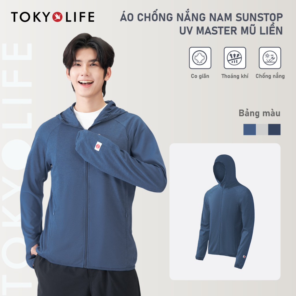 Áo khoác chống nắng nam SunStop Master TOKYOLIFE chống tia UV mũ liền chất liệu co dãn mềm mại thoán