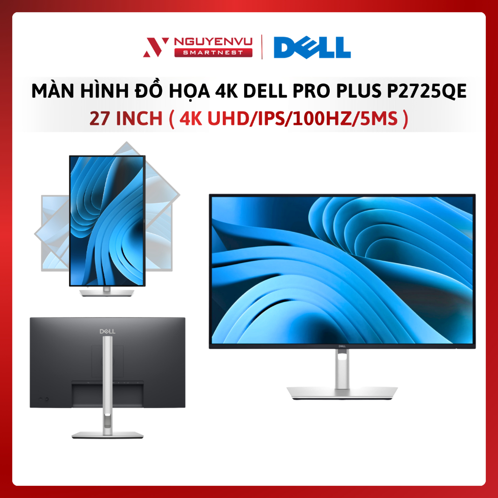 Màn hình đồ họa 4K Dell Pro Plus P2725QE 27inch ( 4K UHD/IPS/100hz/5ms ) - Hàng Chính Hãng - Bảo Hàn
