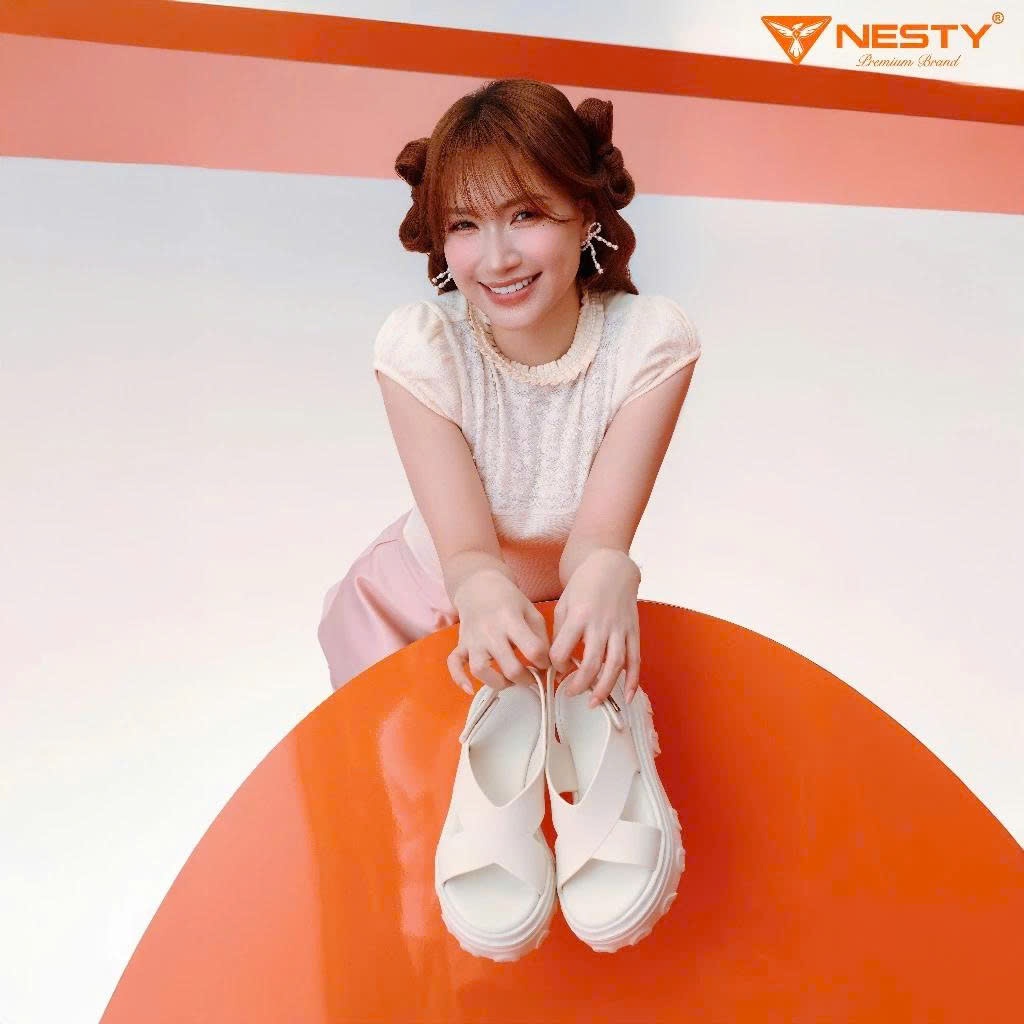 Dép SANDAL đế cao quai chéo cao cấp  thương hiệu NESTY chính hãng mã NE24 (CHỌN TĂNG SIZE)