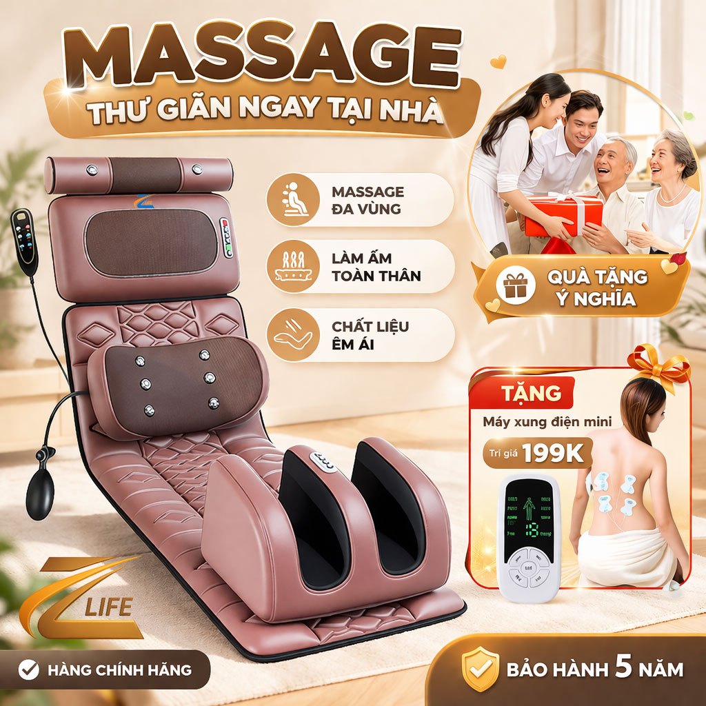 Đệm Massage Toàn Thân Z30, Ghế Nệm Thảm Mát Xa, Máy Massage Lưng Và Cột Sống Cổ Vai Gáy Chính Hãng