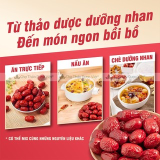 Táo Đỏ Hàn Quốc 100g, táo đỏ Tân Cương sấy khô, quả to dày thịt, hạt nhỏ, ăn vặt, pha trà, hầm canh