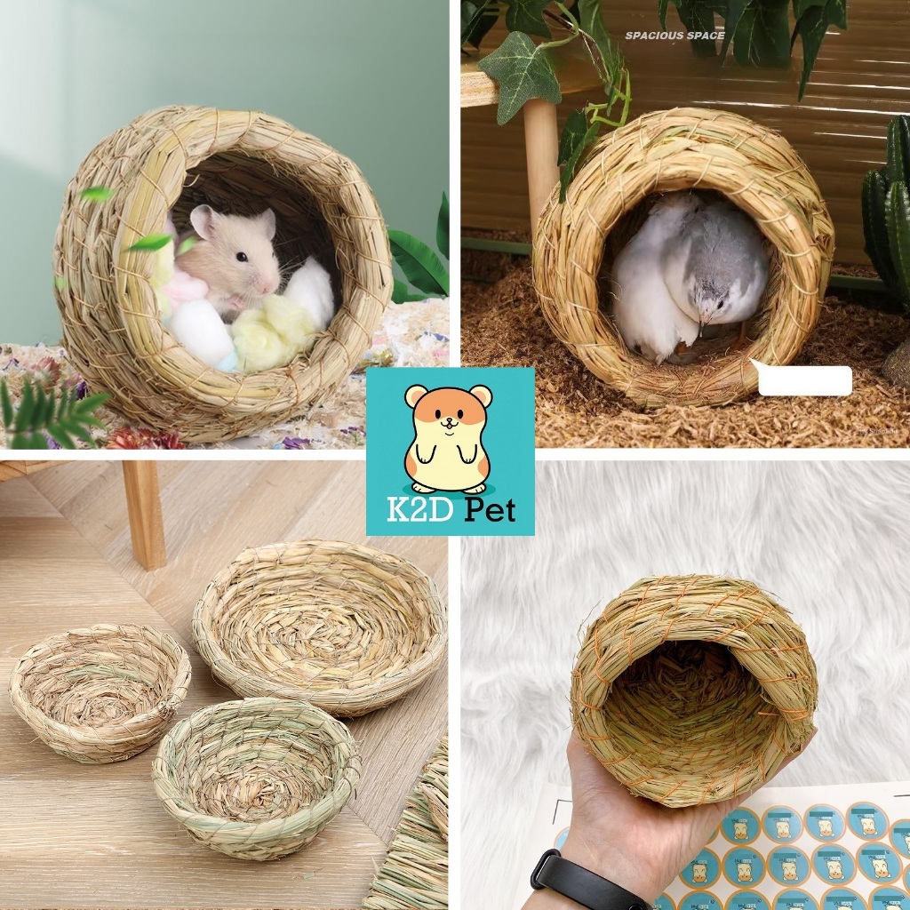 P83 Khay rơm, thảm rơm, nhà rơm, đĩa rơm cho hamster, Gà Rutin, chim, sóc, Guinea Pig (bọ ú, chuột l