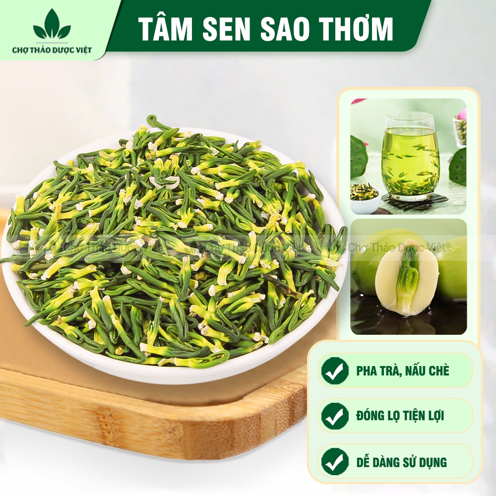 Trà tâm sen khô 500g, tim sen sao thơm, trà tâm sen, không lẫn tạp chất - Chợ Thảo Dược Việt