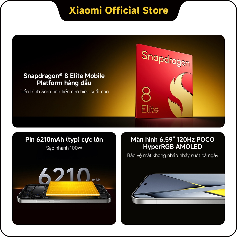 [Độc Quyền Online] Điện thoại POCO F8 Pro | 12GB+512GB, Snapdragon® 8 Elite, pin 6210mAh, màn hình AMOLED 6.59'' 120Hz s | BigBuy360 - bigbuy360.vn