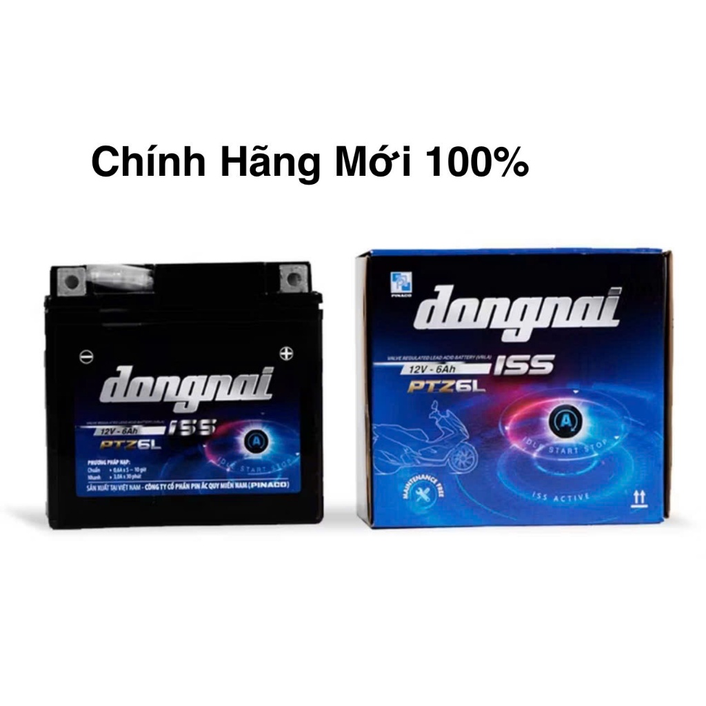 Ắc quy Dongnai PTZ6L ISS 12V - 6Ah dành cho xe có Idling stop - miễn bảo dưỡng -air blade 125, Lead 