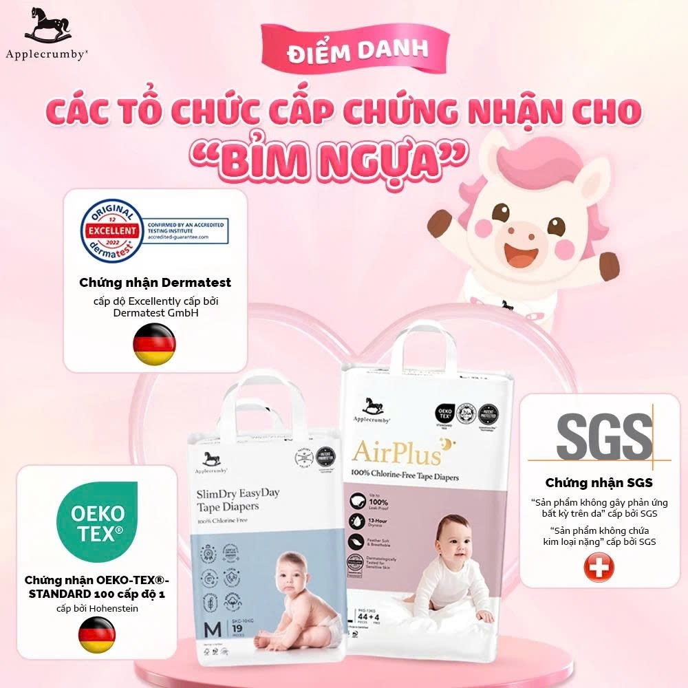 [ APPLECRUMBY MINI ] Tã,Bỉm Applecrumby ngày/đêm cao cấp cho bé