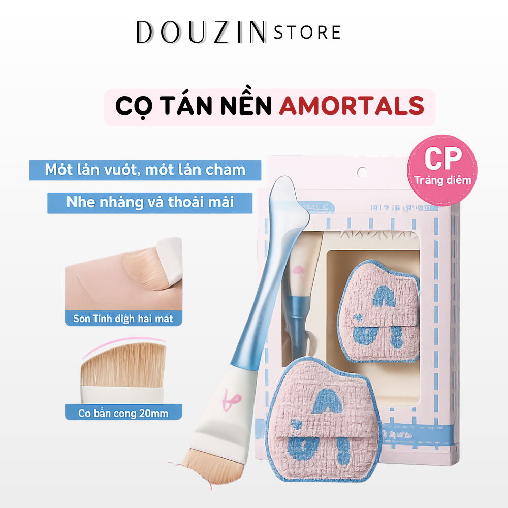 Cọ Dàn Nền AMORTALS Cọ Dẹt Nàng Tiên Cá Siêu Mỏng, Cọ Đầu Phẳng Tán Kem Nền Chính Hãng Cao Cấp