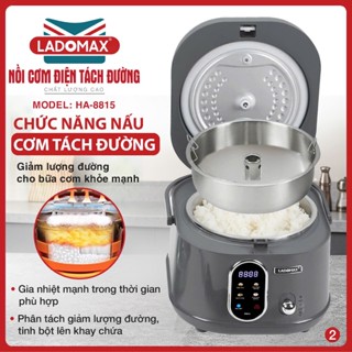 NỒI CƠM ĐIỆN TÁCH ĐƯỜNG LADOMAX  Model: HA-8815_Inox