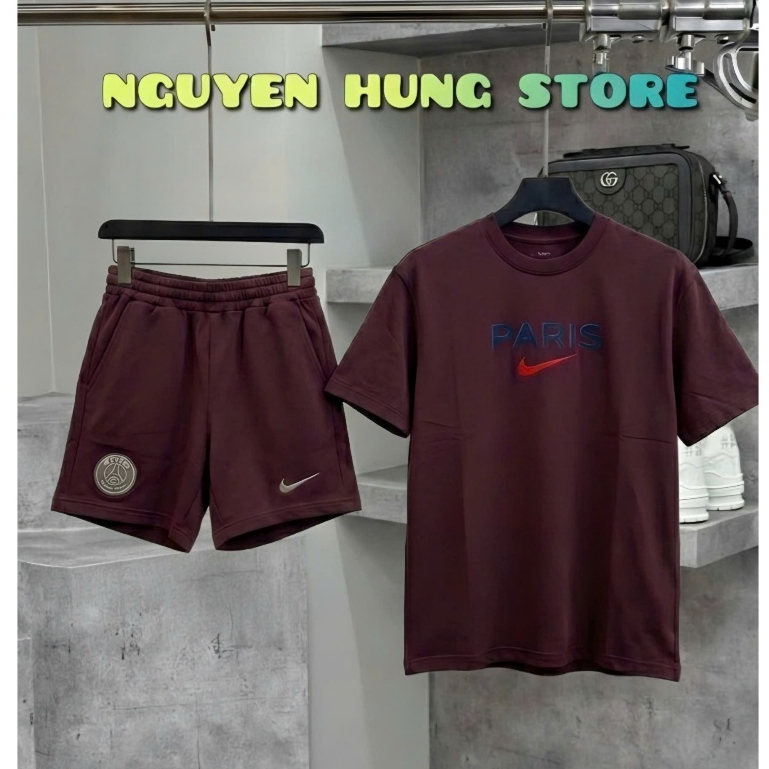 Đồ Hè Thể Thao Nam Chính Hãng Đỏ Mận Logo xịn Siêu nét Hàng Cao cấp Top Trend , Bộ Nam Hè Thun mềm mịn co giãn 4 chiều