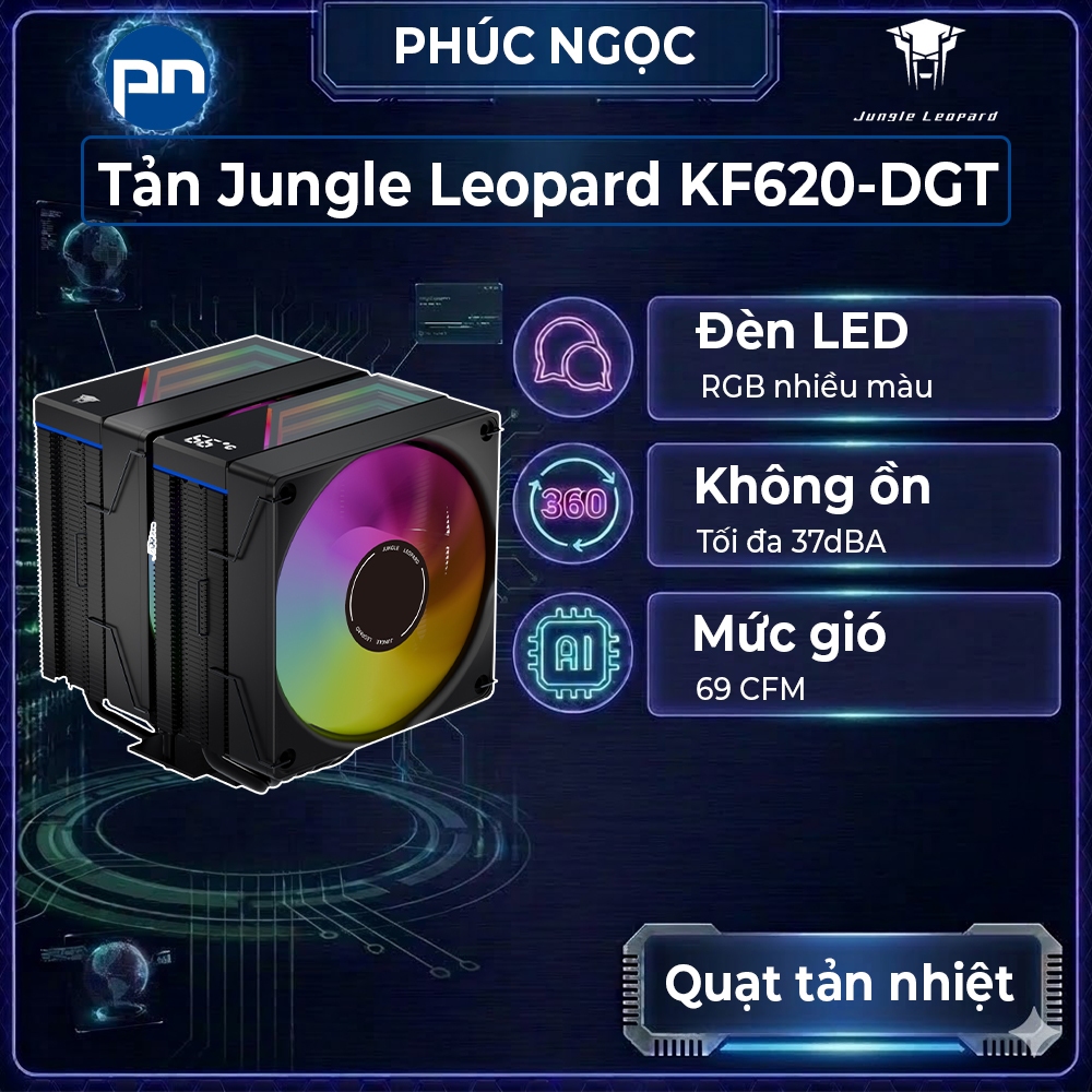 Quạt tản nhiệt Jungle Leopard KF620 DGT, quạt tản nhiệt chip, quạt tản nhiệt main - Phúc Ngọc
