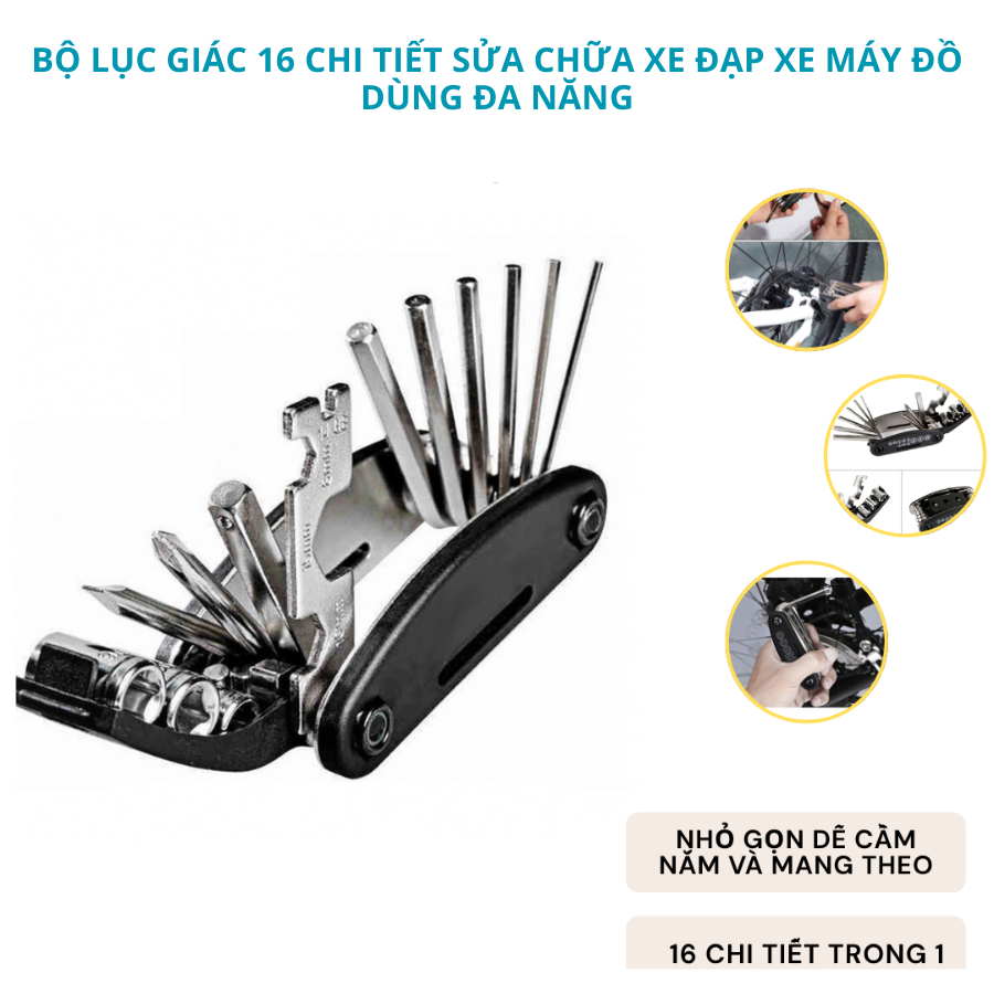 [MUA 1 TẶNG 1][LG] Bộ Lục Giác 16 Chi Tiết Đa Năng Thép Cứng Chống Gỉ Vặn Ốc Chính Xác Dùng Sửa Chữa