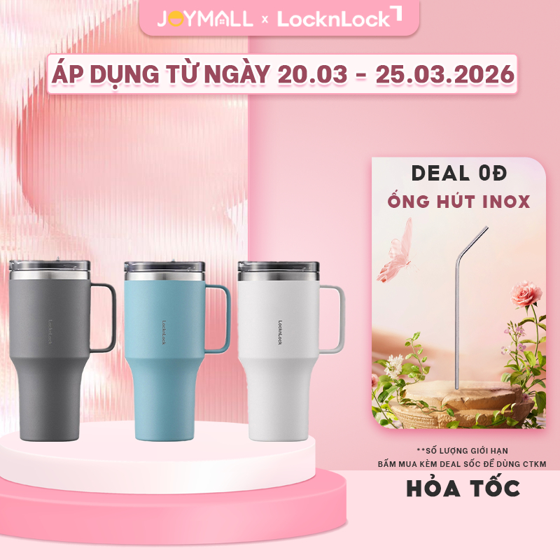 Ly Giữ Nhiệt LocknLock Metro King 820ml LHC4326, Hàng Chính Hãng, Nắp Trượt, Có Tay Cầm - JoyMall